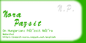 nora pazsit business card